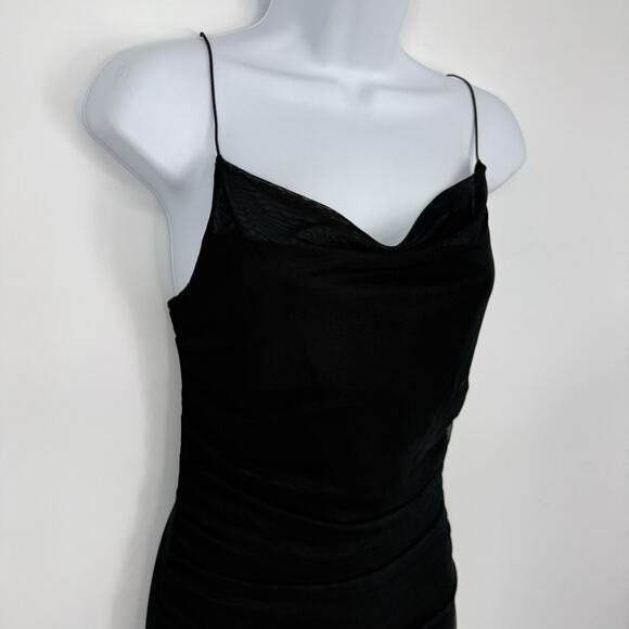 Wild Fable String Strap Mini Dress Black Mesh Overlay Size XS Party Club NEW - Picture 4 of 10